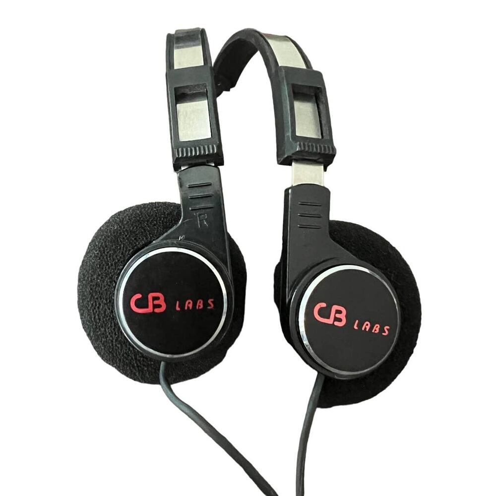 CB Labs‎ Wired Stereo Headphones 3.5mm On-Ear Adjustable Tested Working Retro